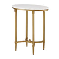 Bordeaux End Table White Gold Marble