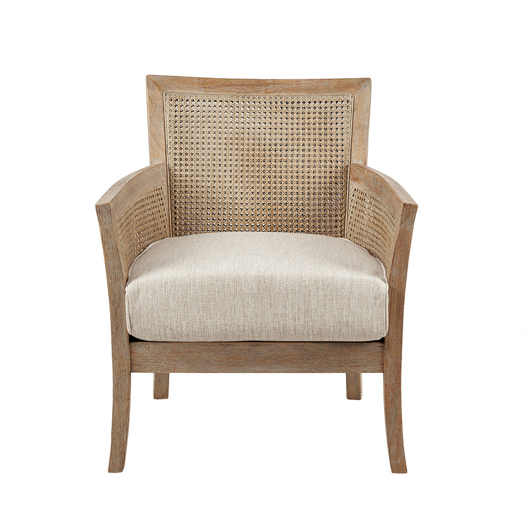 Cane Armchair Cream Reclaimed Natural Polyester