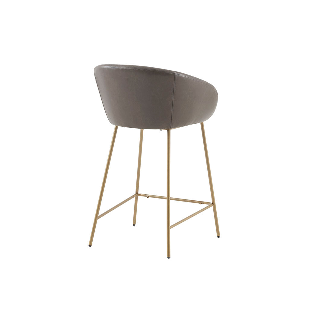 Isadora Counter Stool Brown Gold Polyester