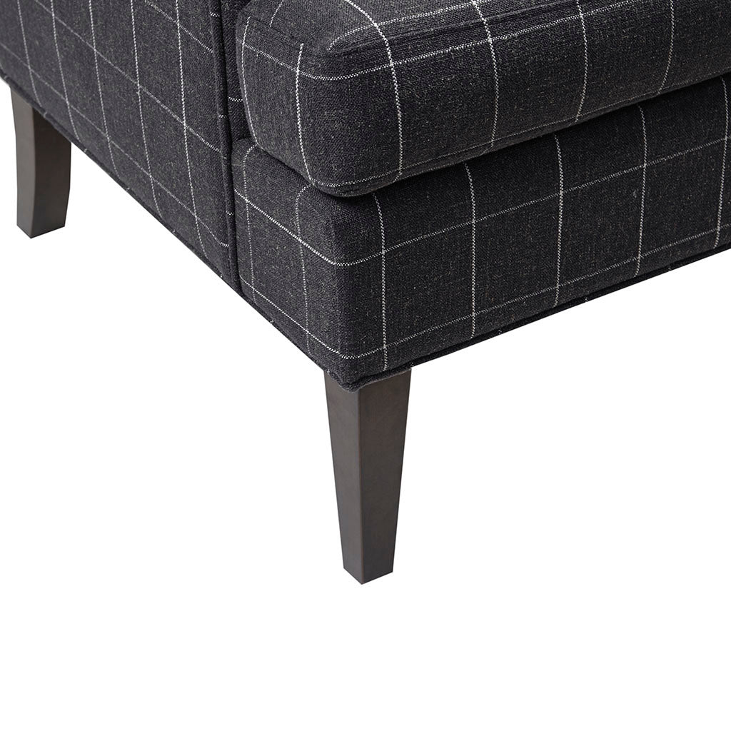 Decker Accent Chair Charcoal Grey Solid Wood