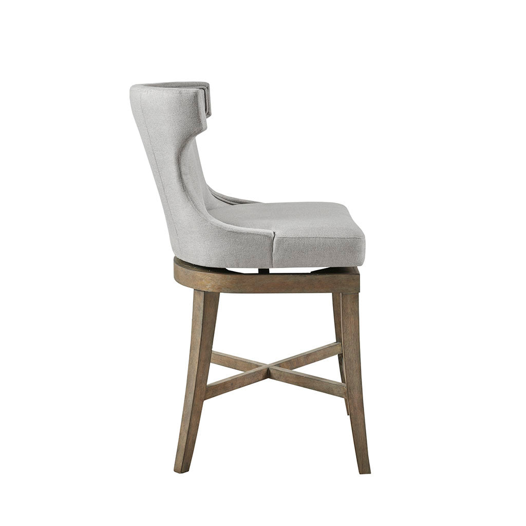 Counter Stool With Swivel Seat Light Grey Polyester