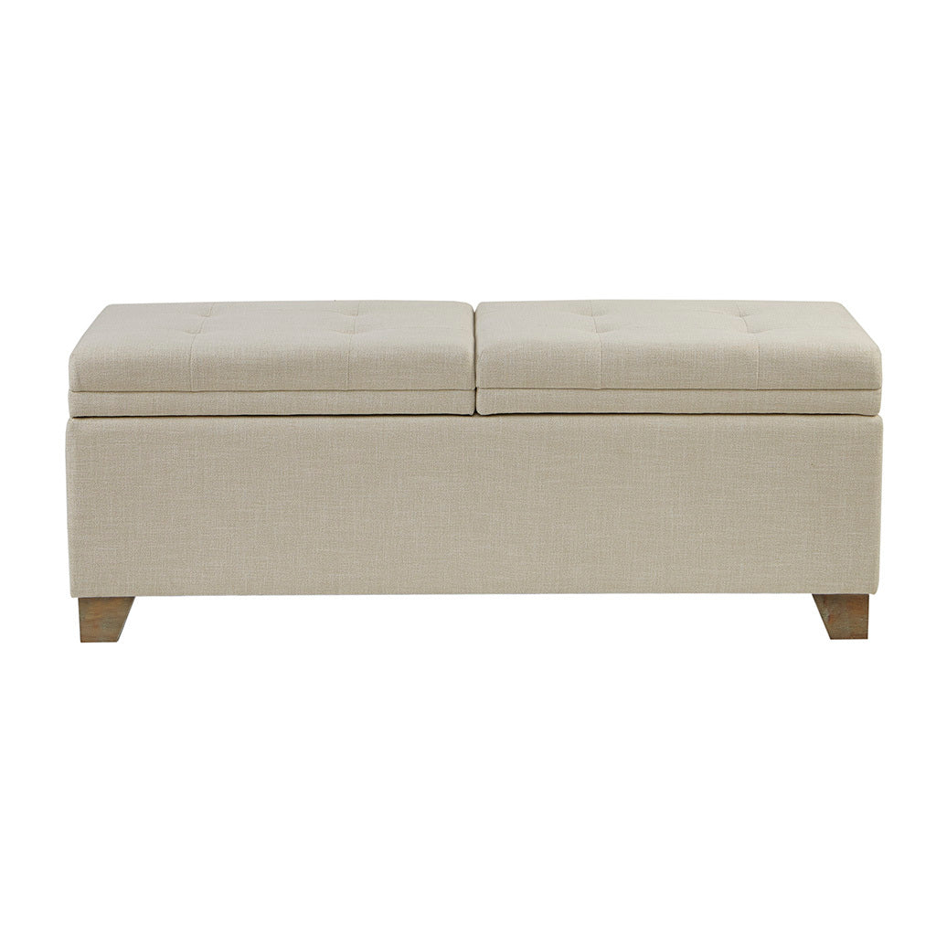 Soft Close Storage Bench Natural Polyester