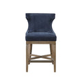 Counter Stool With Swivel Seat Navy Polyester