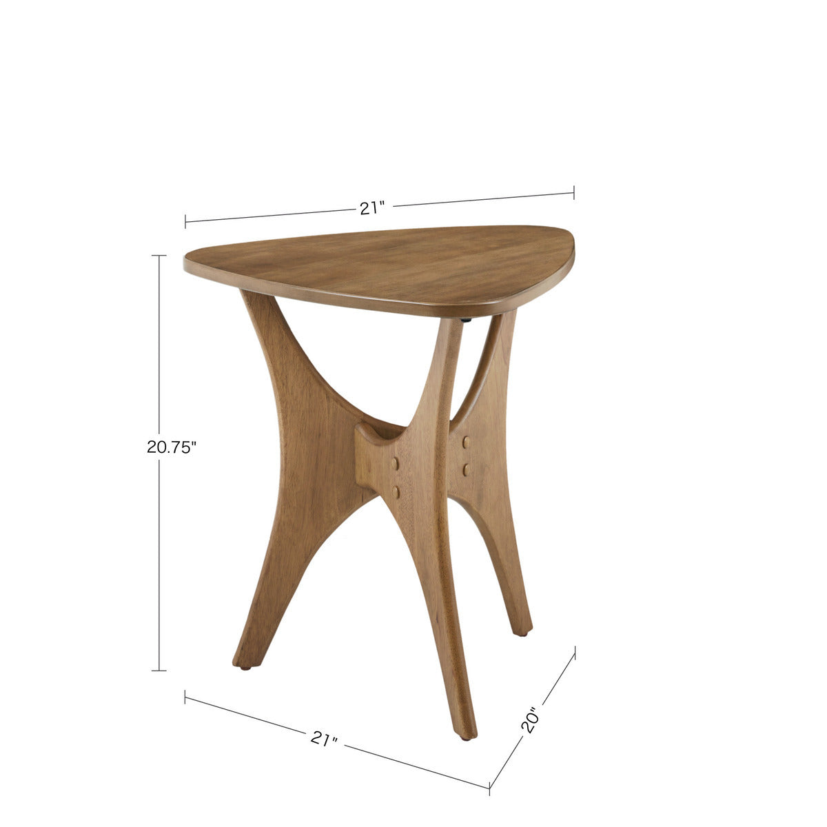 Triangle Wood Side Table Light Brown Wood