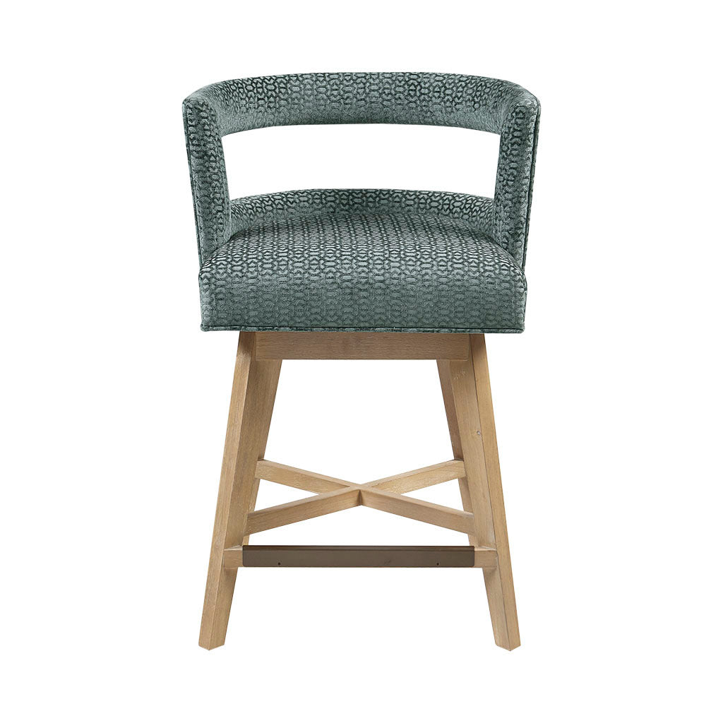 Swivel Counter Stool Grey Polyester