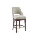 Counter Stool With Swivel Seat Cream Polyester