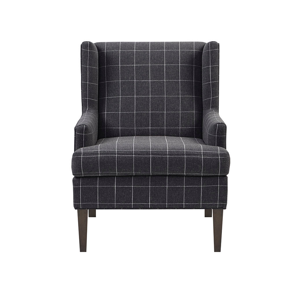 Decker Accent Chair Charcoal Grey Solid Wood