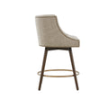 Swivel Counter Stool Beige Multi Polyester