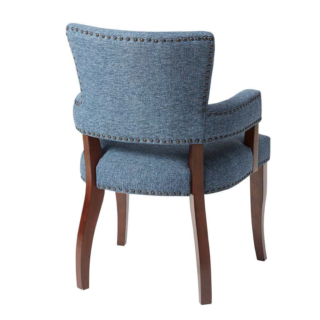 Dawson Arm Dining Chair Blue Polyester