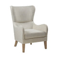 Arianna Swoop Wing Chair Beige Solid Wood