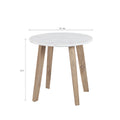 Milo End Table With 4 Legs White Wood