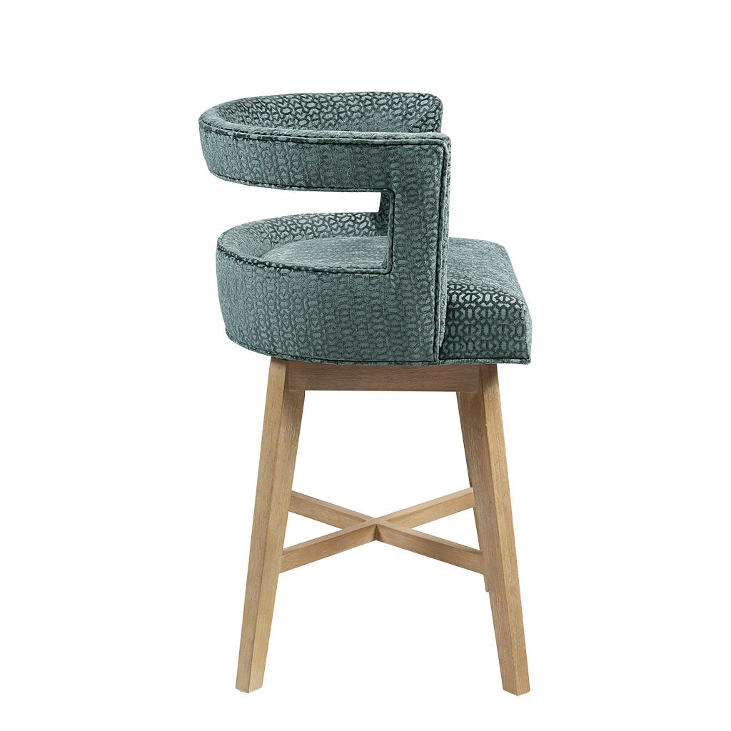 Swivel Counter Stool Grey Polyester