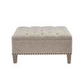 Tufted Square Cocktail Ottoman Taupe Polyester