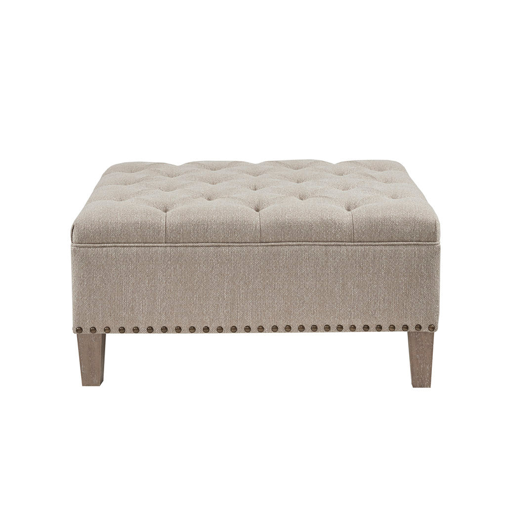 Tufted Square Cocktail Ottoman Taupe Polyester
