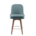 Counter Stool With Swivel Seat Blue Polyester