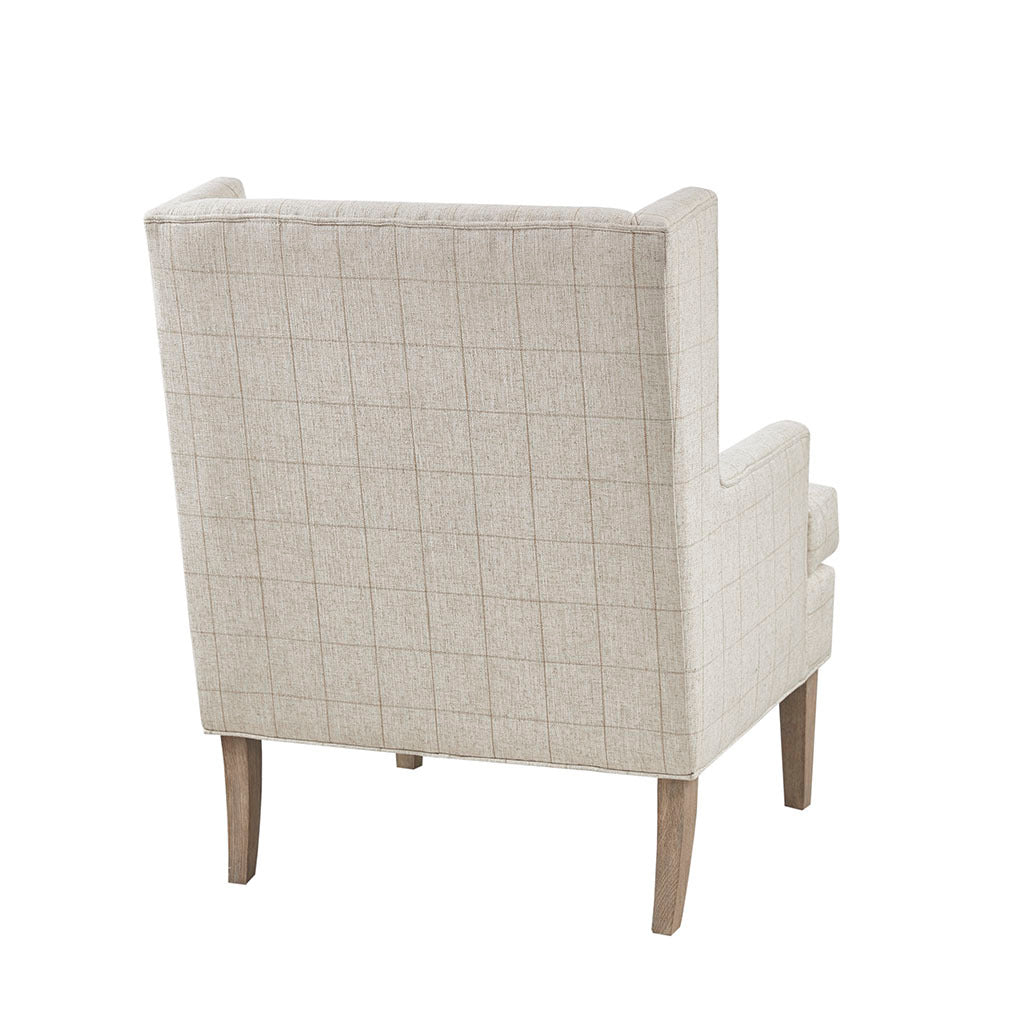 Decker Accent Chair Beige Solid Wood