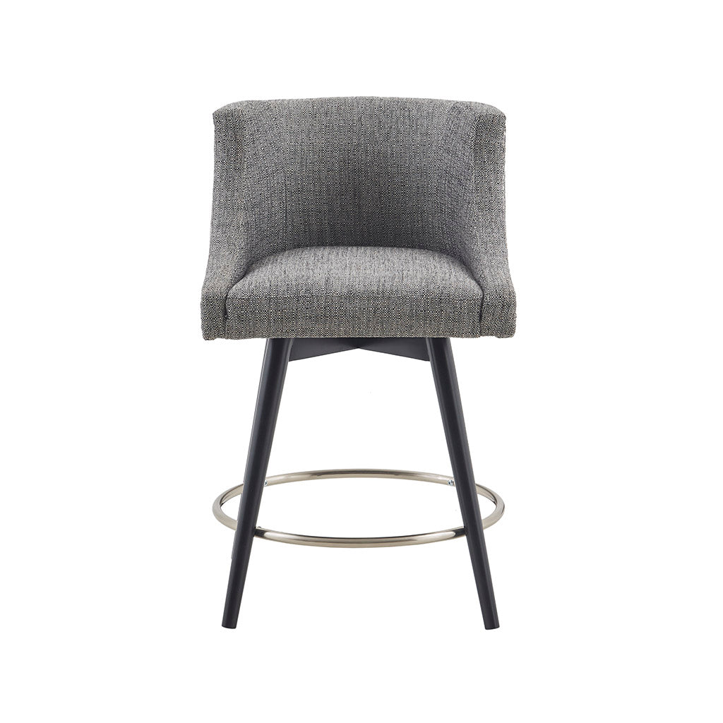 Swivel Counter Stool Grey Polyester