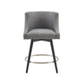 Swivel Counter Stool Grey Polyester