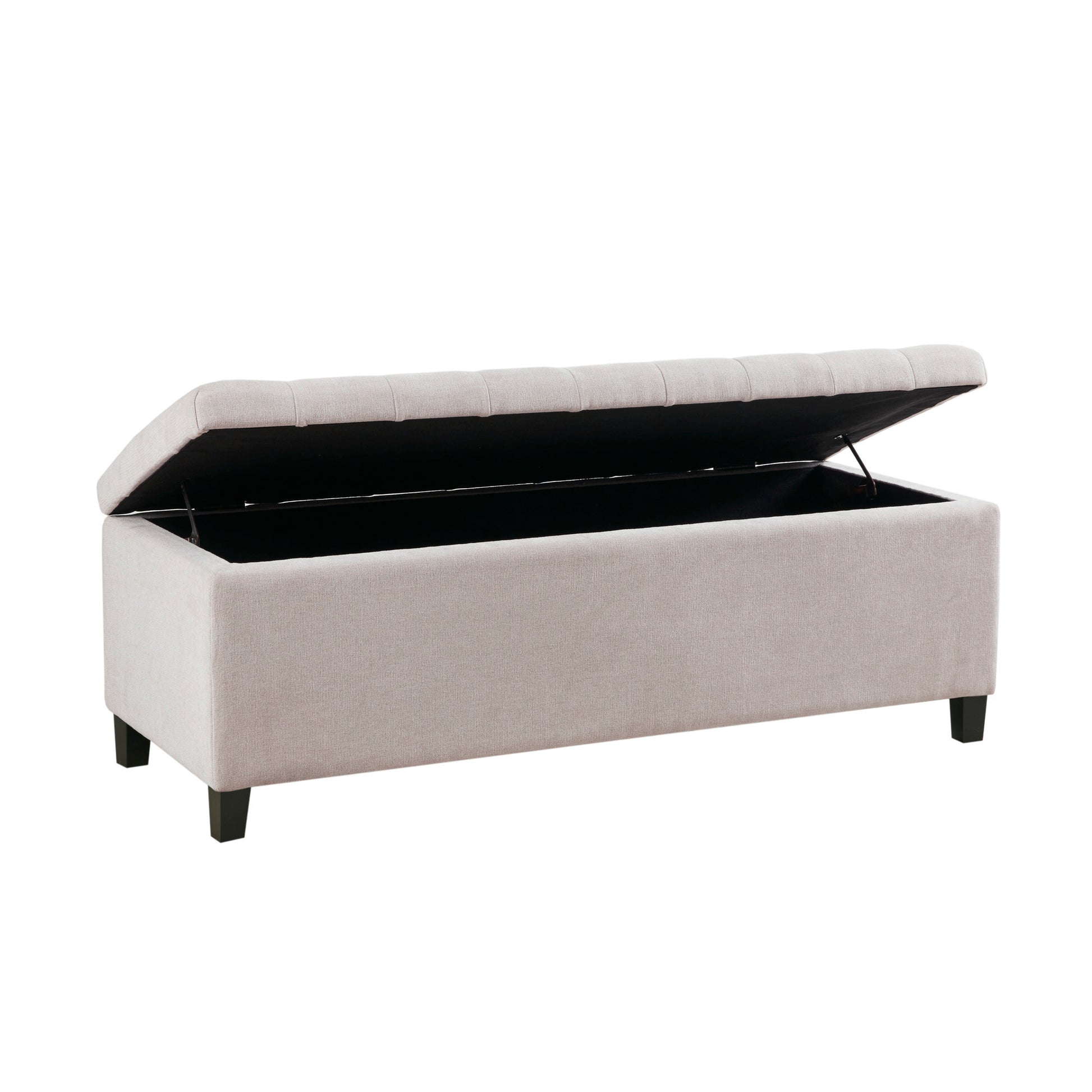 Tufted Top Soft Close Storage Bench Natural Polyester