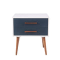 Storage Nightstand Off White Navy Wood