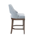 Counter Stool With Swivel Seat Blue Upholstered