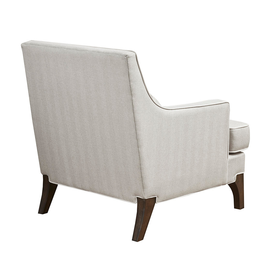 Arm Chair Cream Dark Brown Polyester