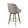 Counter Stool With Swivel Seat Grey Polyester