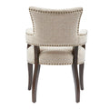 Dining Arm Chair Set Of 2 Cream Polyester