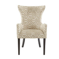 Arm Dining Chair Set Of 2 Tan Polyester