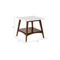 Parker End Table Off White Pecan Wood