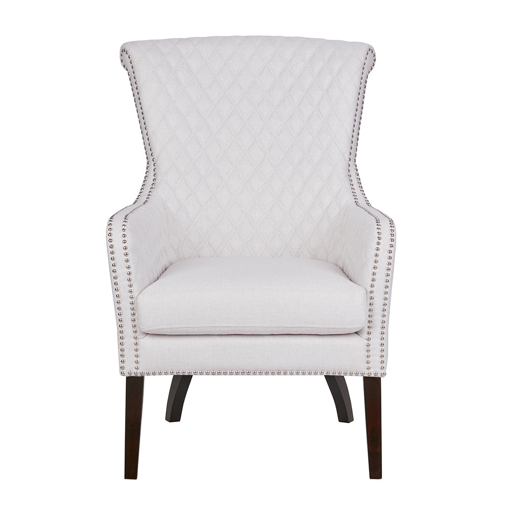 Heston Accent Chair Beige Solid Wood