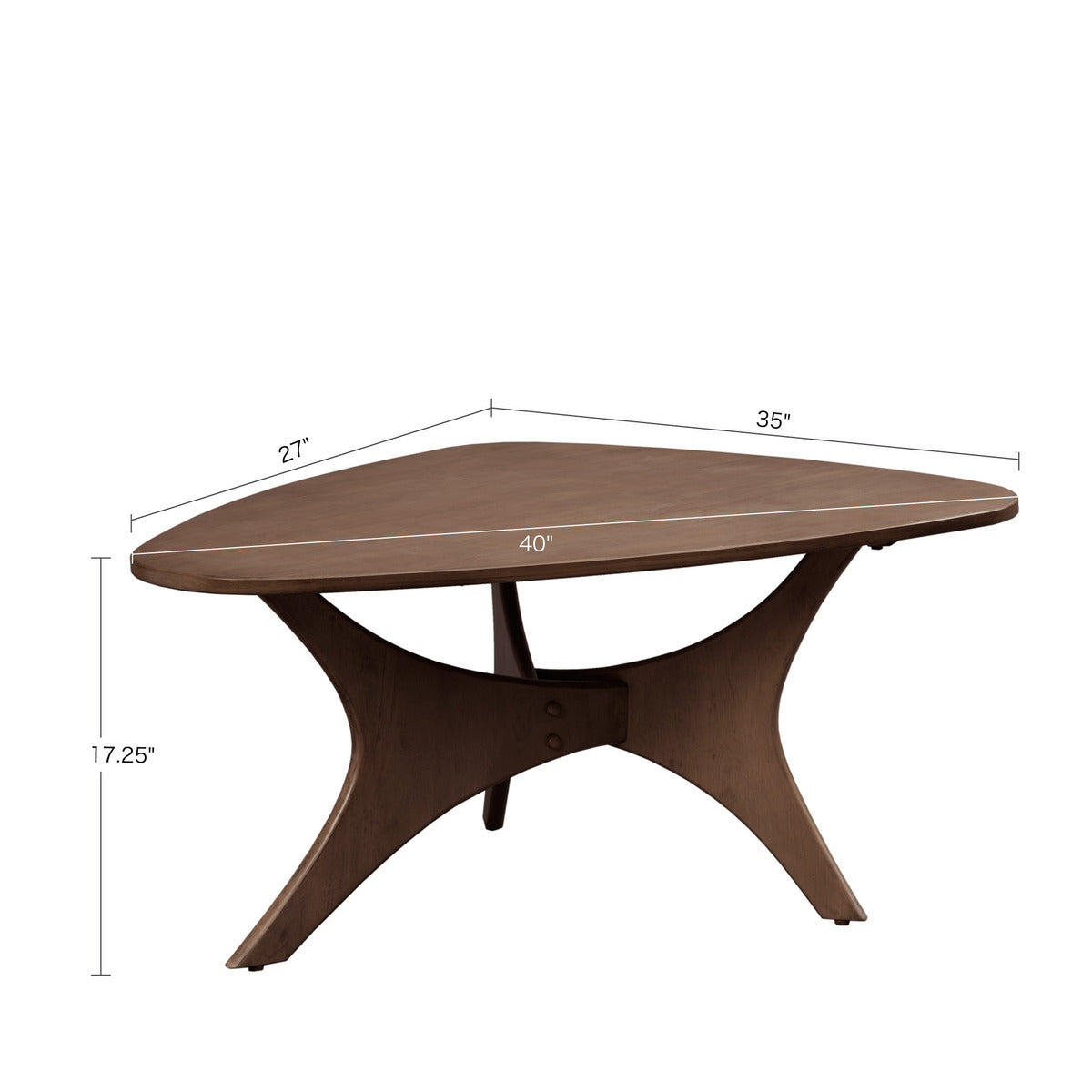 Triangle Wood Coffee Table Brown Wood