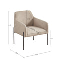 Metal Leg Accent Chair Beige Polyester