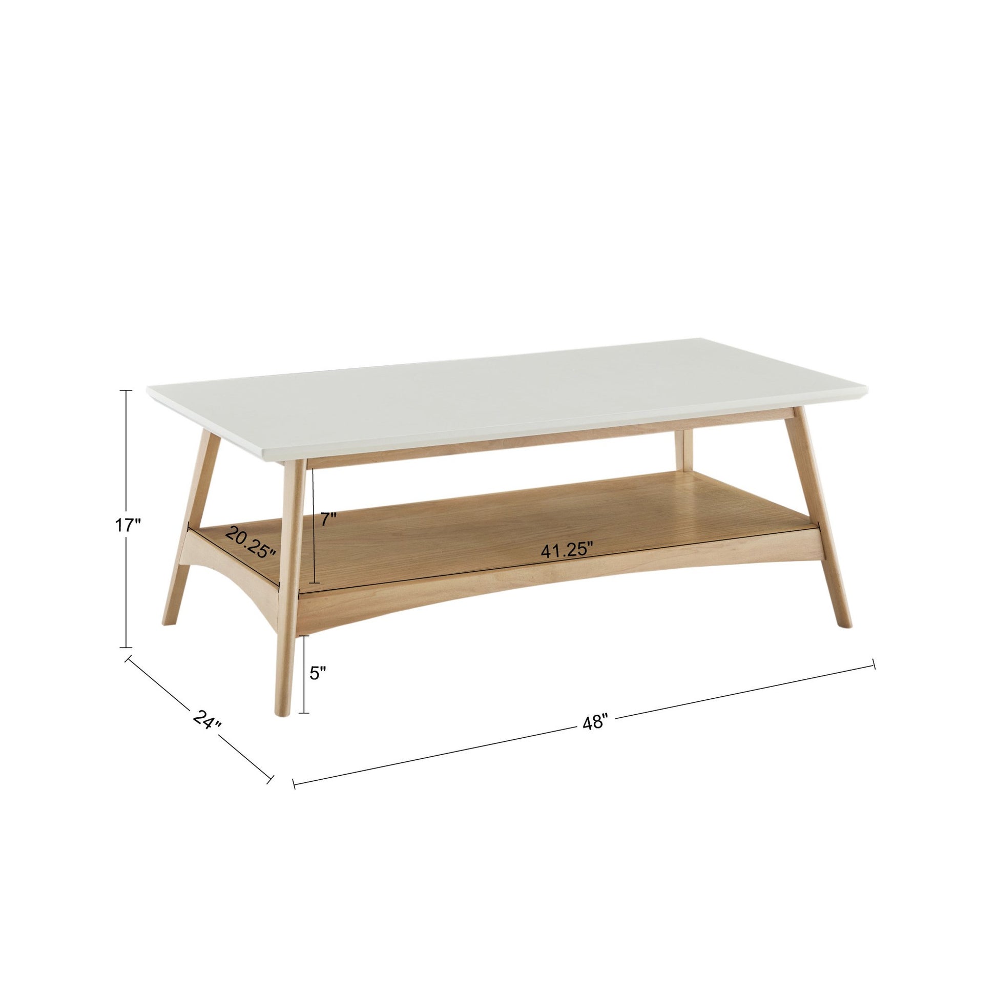 Coffee Table Off White Natural Wood