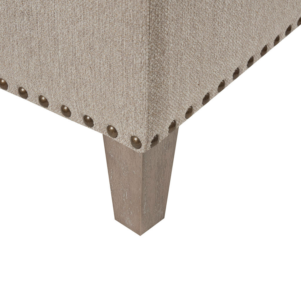 Tufted Square Cocktail Ottoman Taupe Polyester