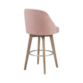 Counter Stool With Swivel Seat Pink Polyester