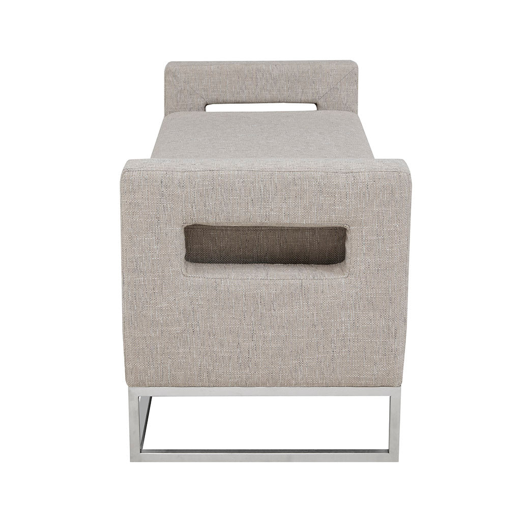 Soft Close Storage Bench grey-polyester