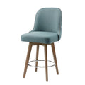 Counter Stool With Swivel Seat Blue Polyester