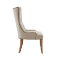 Button Tufted Captain Accent Chair Cream Polyester