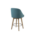 Counter Stool With Swivel Seat Blue Polyester