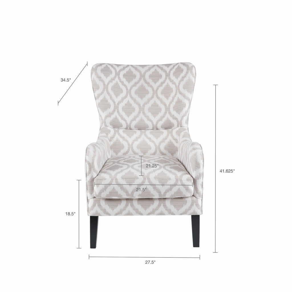 Arianna Swoop Wing Chair Multicolor Solid Wood