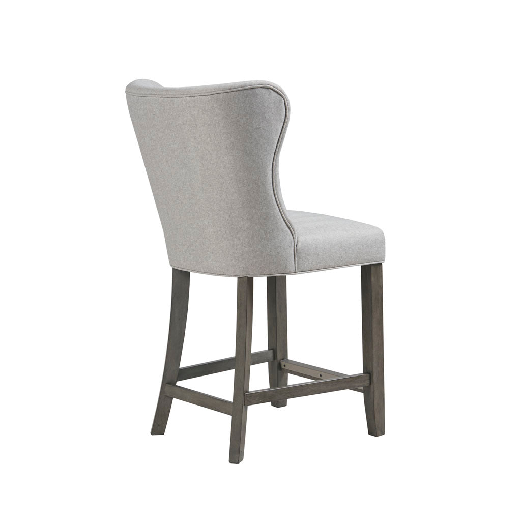 25.5" Upholstered Counter Stool Cream Polyester