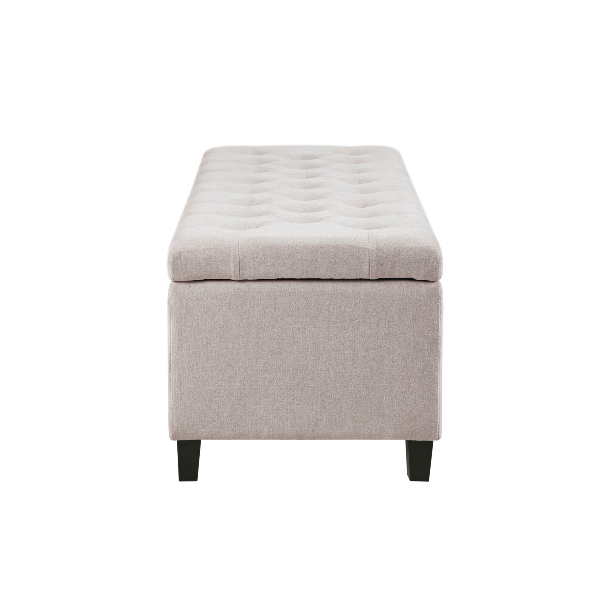 Tufted Top Soft Close Storage Bench Natural Polyester