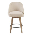 Counter Stool With Swivel Seat Sand Polyester