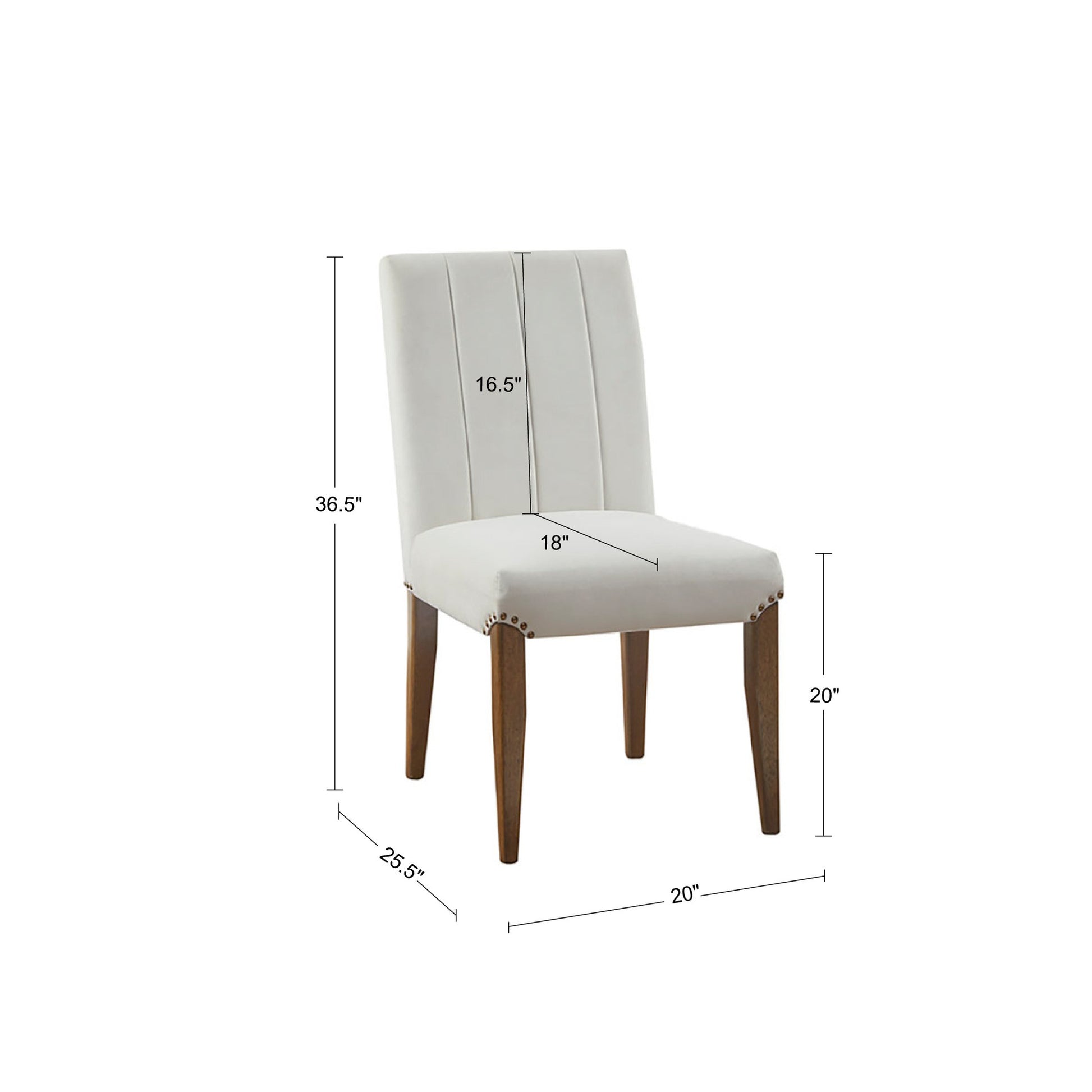 Channel Tufting Dining Chair Set Of 2 Cream Polyester