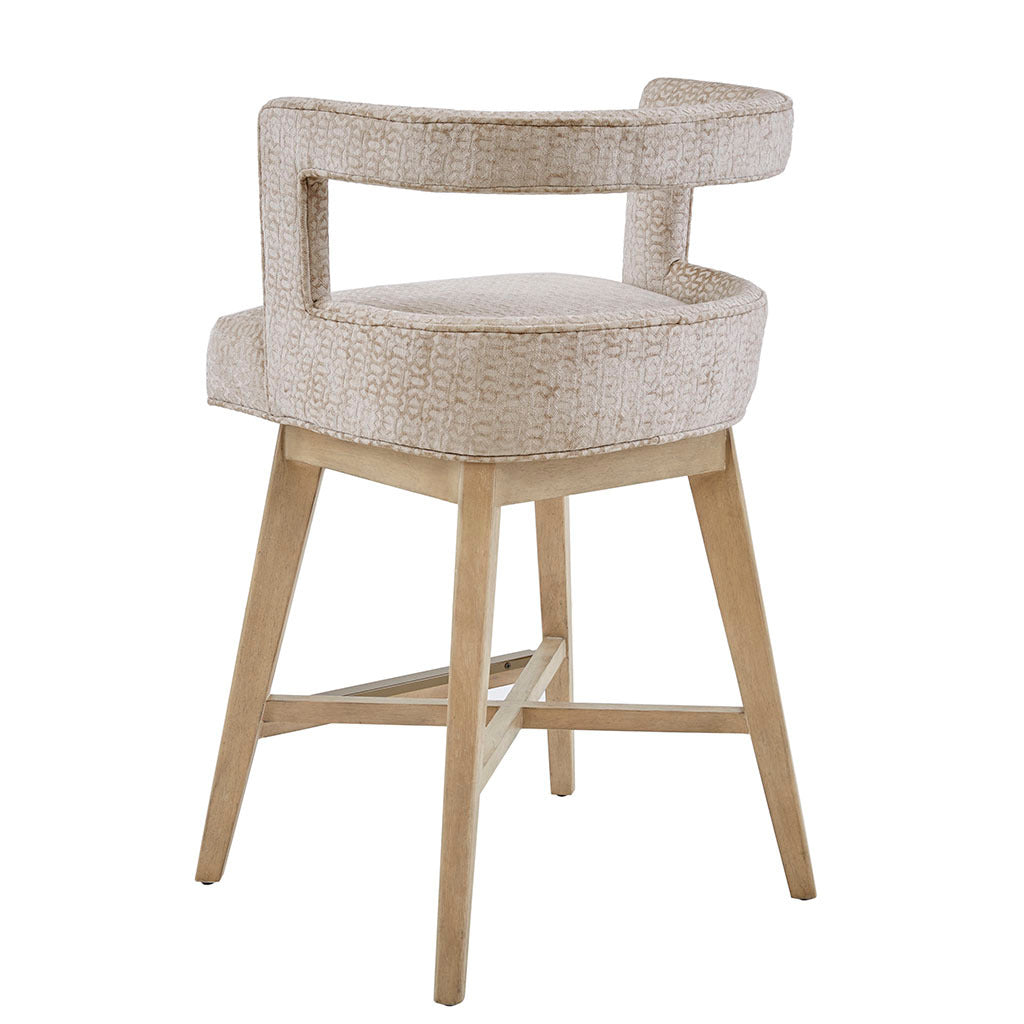 Swivel Counter Stool Cream Polyester