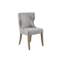 Upholstered Wingback Dining Chair Light Grey Polyester