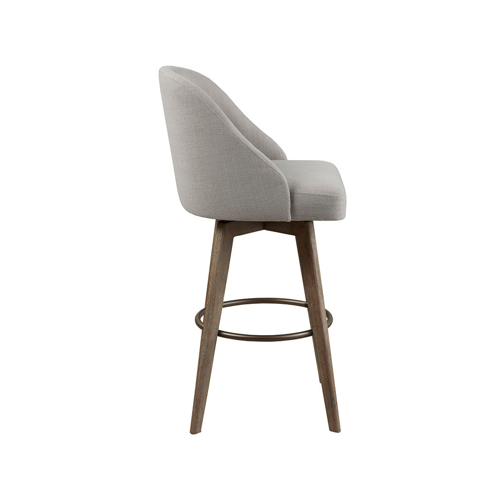 Bar Stool With Swivel Seat Grey Polyester