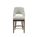 Counter Stool With Swivel Seat Cream Polyester