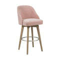 Counter Stool With Swivel Seat Pink Polyester